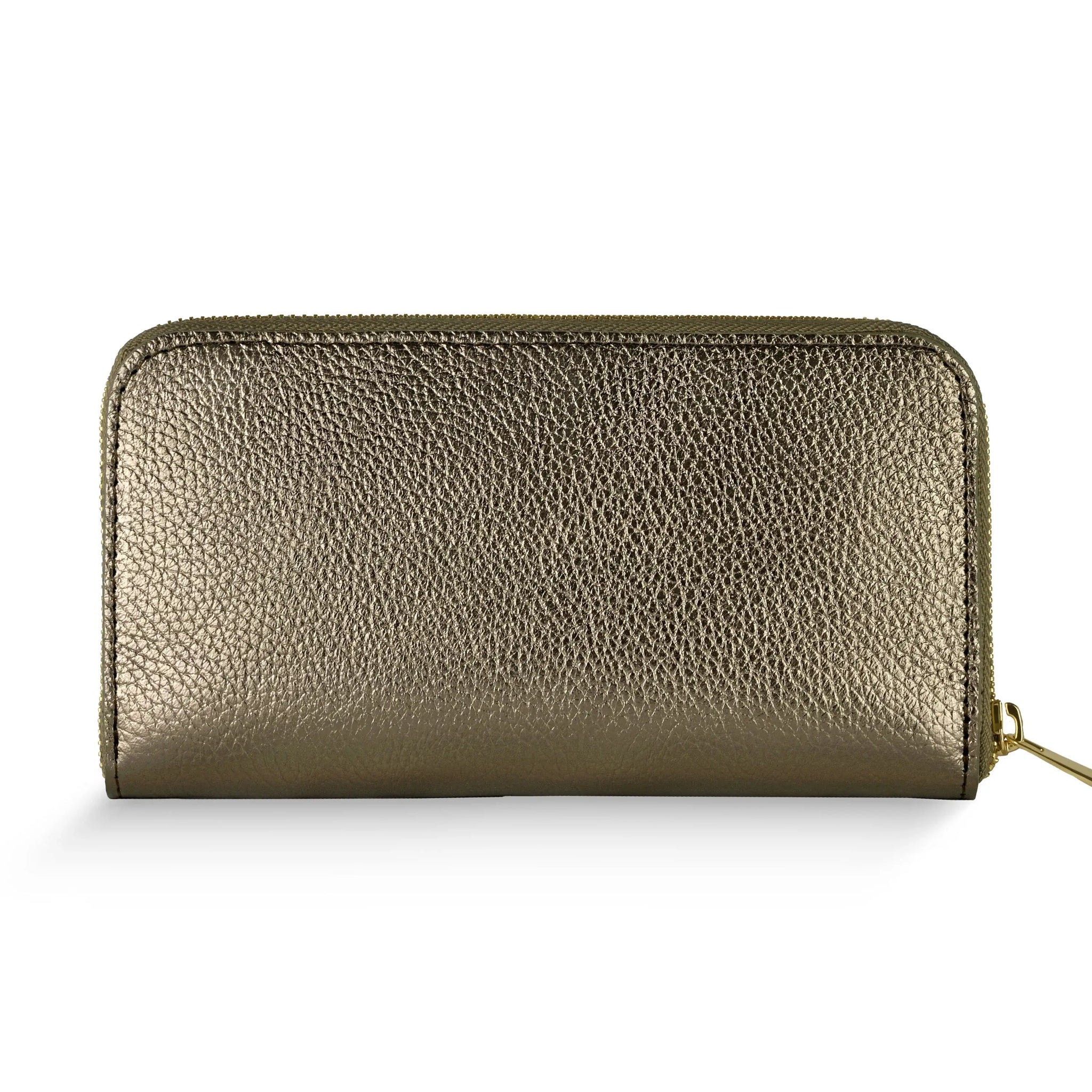 Italian Genuine Metallic Calf Leather Wallet 651088 - TAKEASY - Flyclothing LLC