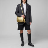 Italian Genuine Metallic Suede Crossbody Bag 231302 - TAKEASY - Flyclothing LLC
