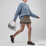 Italian Genuine Metallic Suede Crossbody Bag 231302 - TAKEASY - Flyclothing LLC