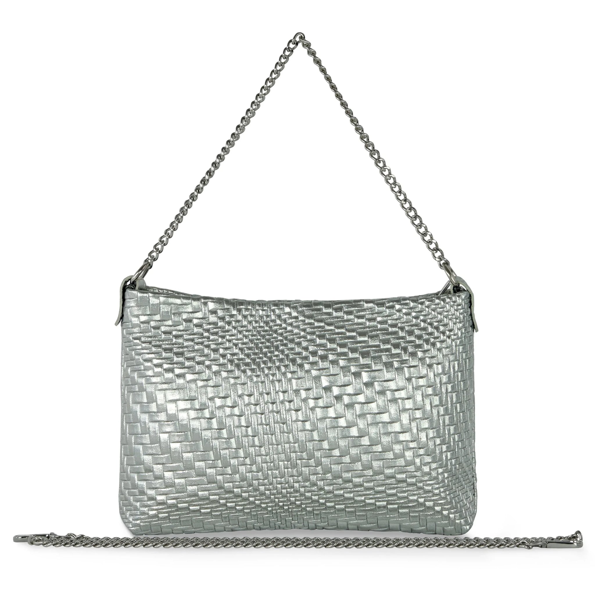Grid Metallic Suede Leather Crossbody Bag - TAKEASY - Flyclothing LLC
