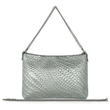 Italian Genuine Grid Metallic Suede Crossbody Bag 101315 - TAKEASY - Flyclothing LLC