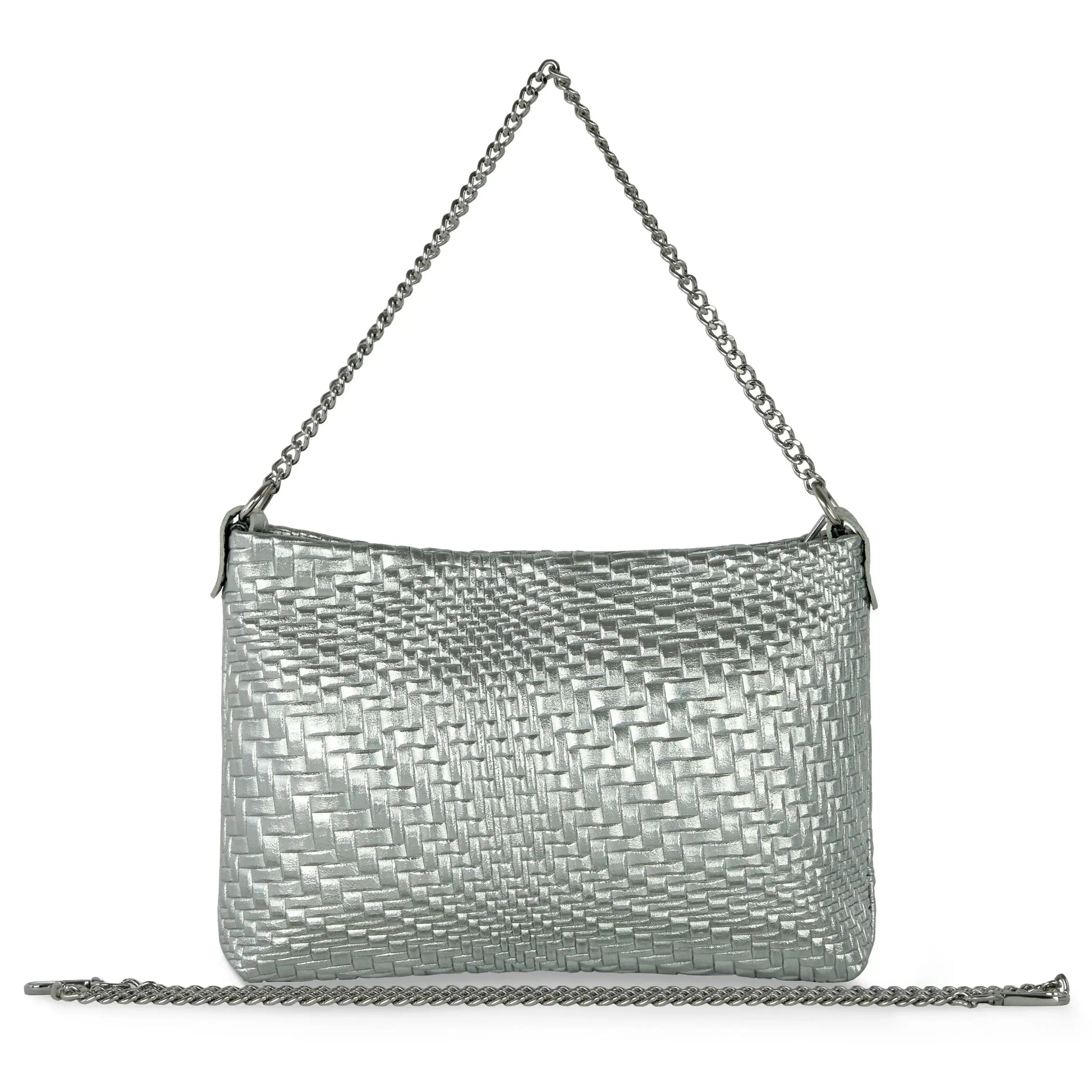 Italian Genuine Grid Metallic Suede Crossbody Bag 101315 - TAKEASY - Flyclothing LLC
