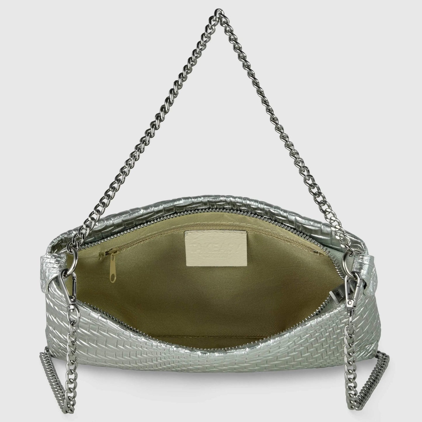 Italian Genuine Grid Metallic Suede Crossbody Bag 101315 - TAKEASY - Flyclothing LLC