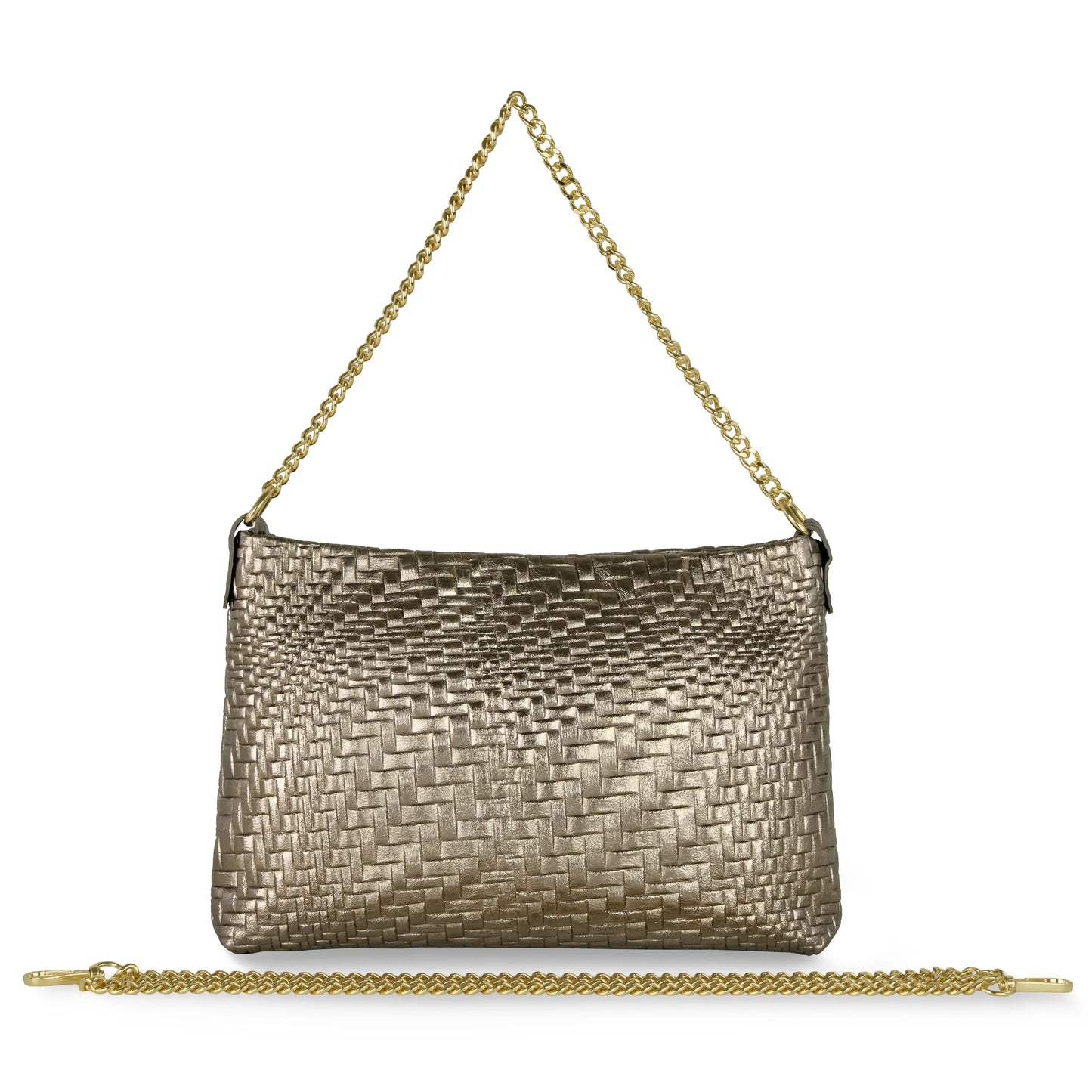 Grid Metallic Suede Leather Crossbody Bag - TAKEASY - Flyclothing LLC