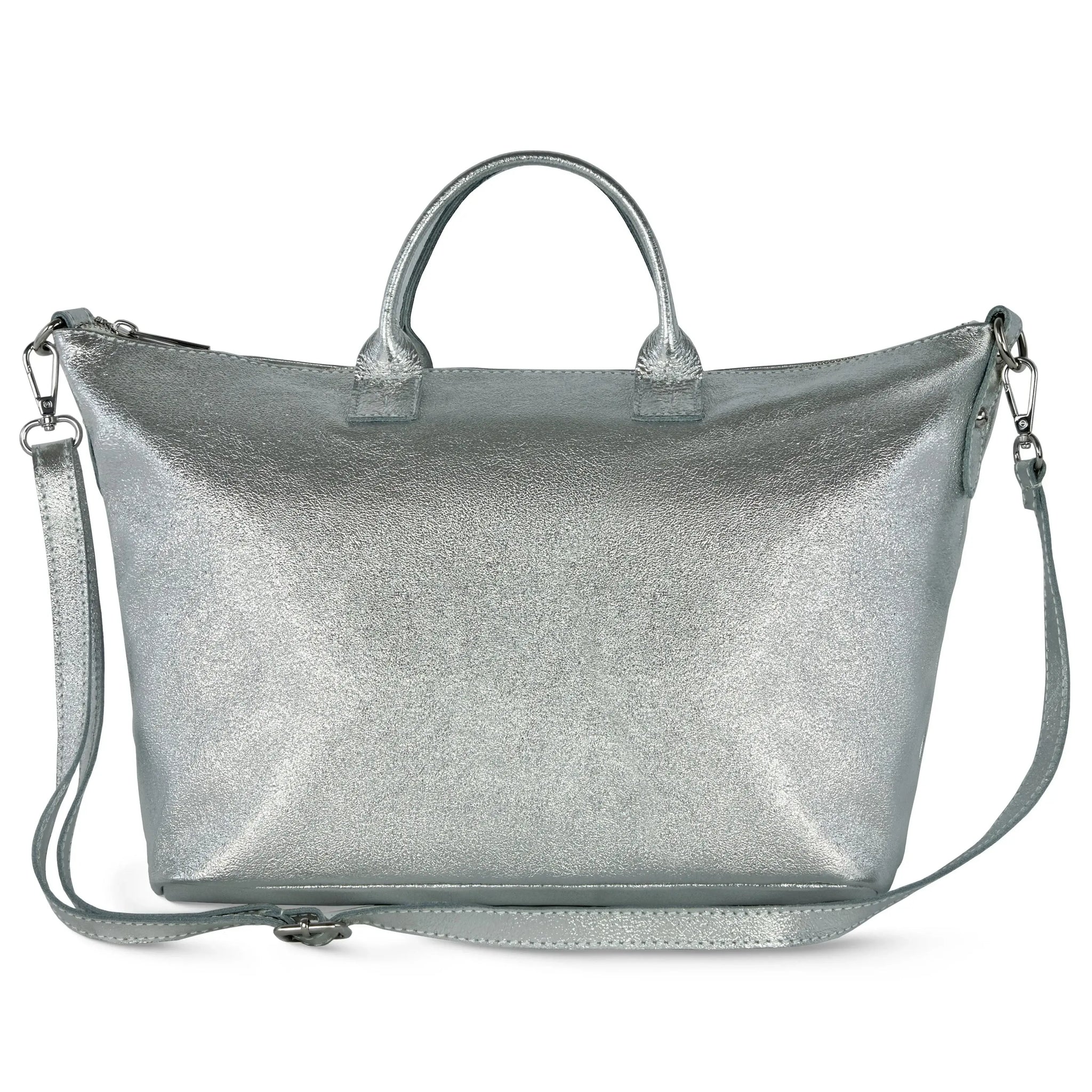 Italian Genuine Metallic Suede Top-Handle Bag 112334 - TAKEASY - Flyclothing LLC