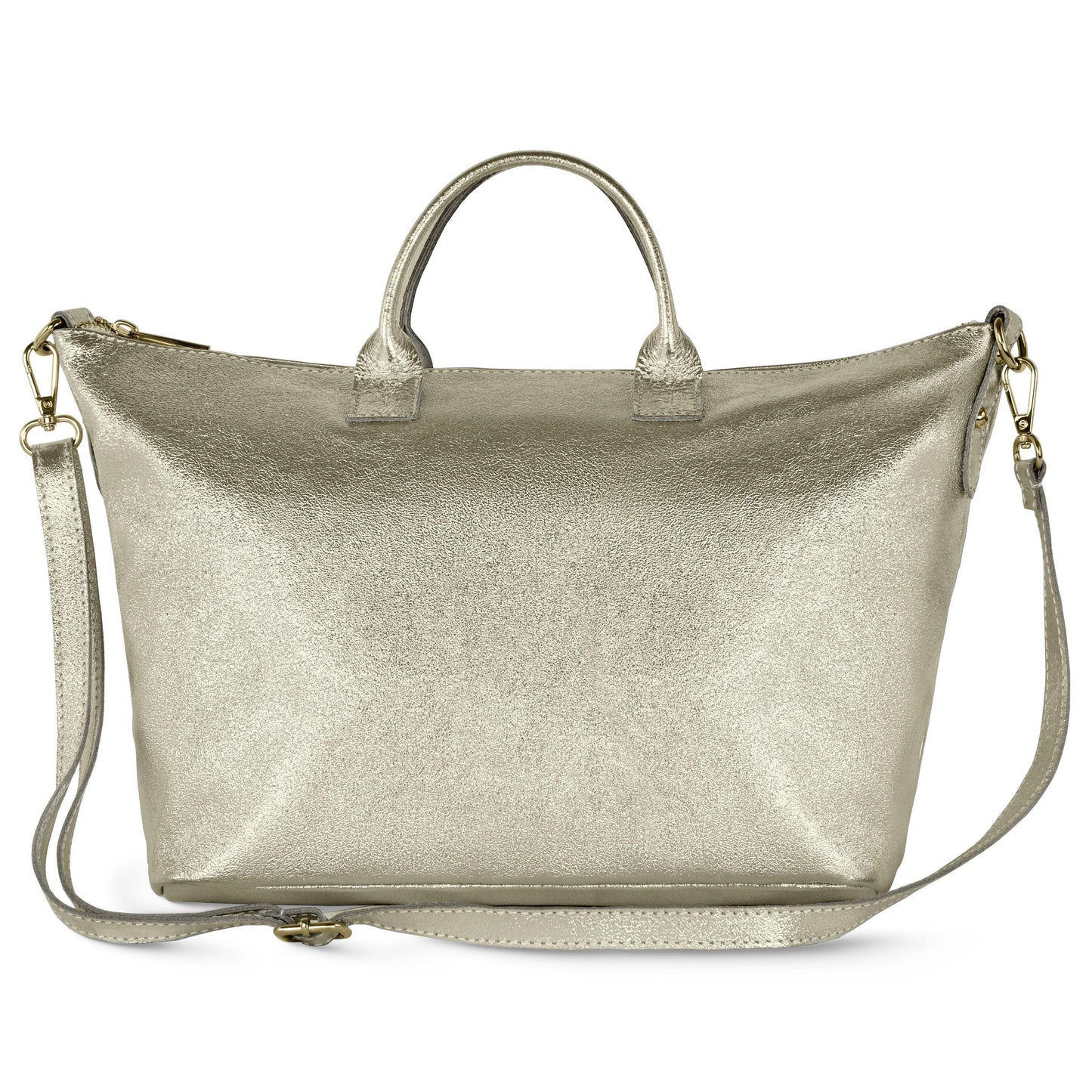 Italian Genuine Metallic Suede Top-Handle Bag 112334 - TAKEASY - Flyclothing LLC
