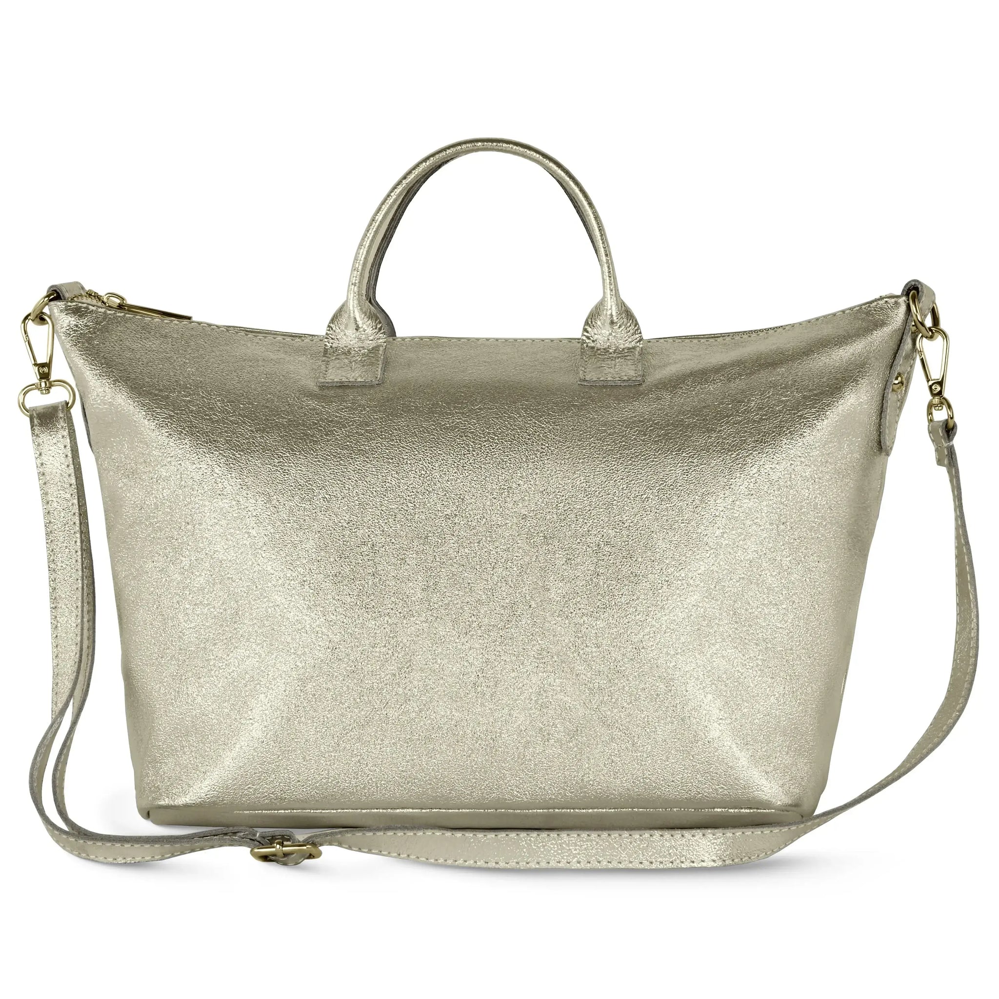 Italian Genuine Metallic Suede Top-Handle Bag 112334 - TAKEASY - Flyclothing LLC