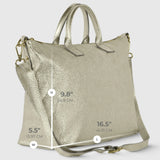 Italian Genuine Metallic Suede Top-Handle Bag 112334 - TAKEASY - Flyclothing LLC