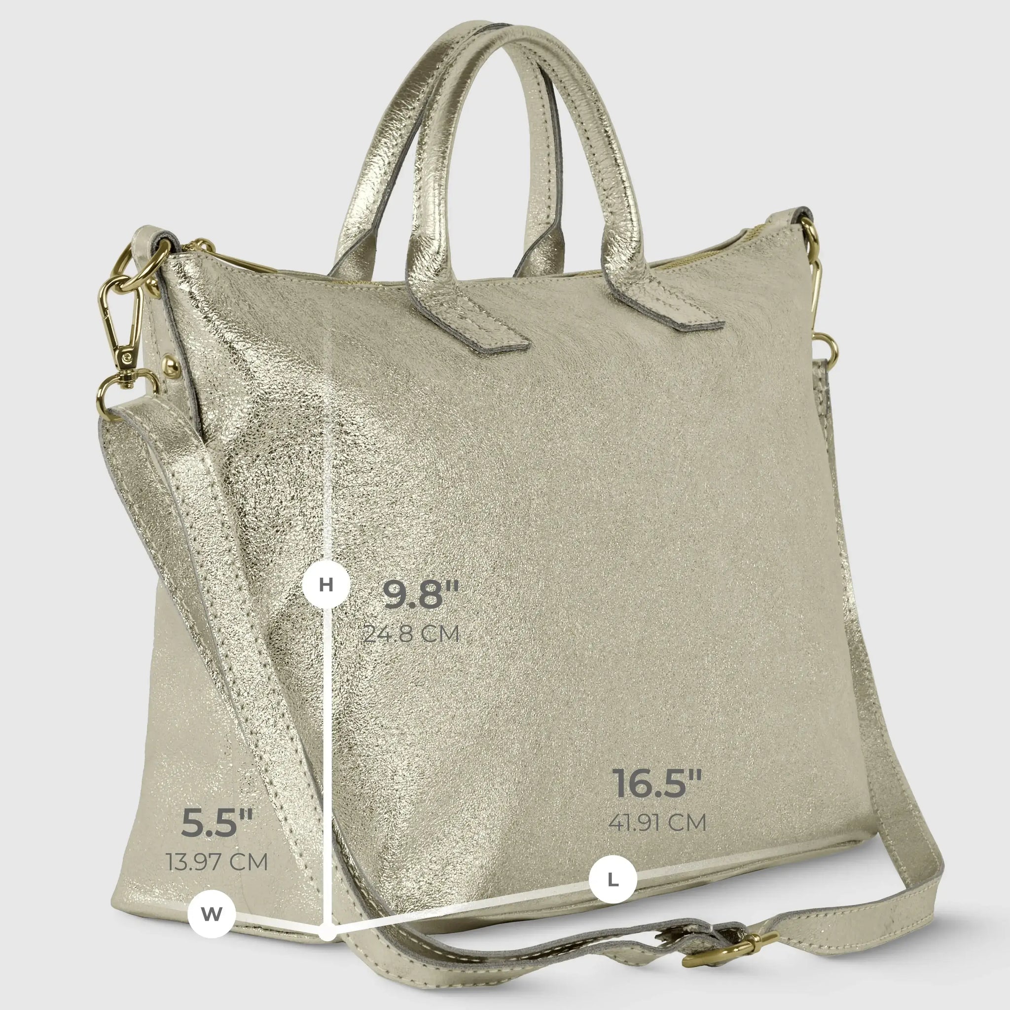 Italian Genuine Metallic Suede Top-Handle Bag 112334 - TAKEASY - Flyclothing LLC