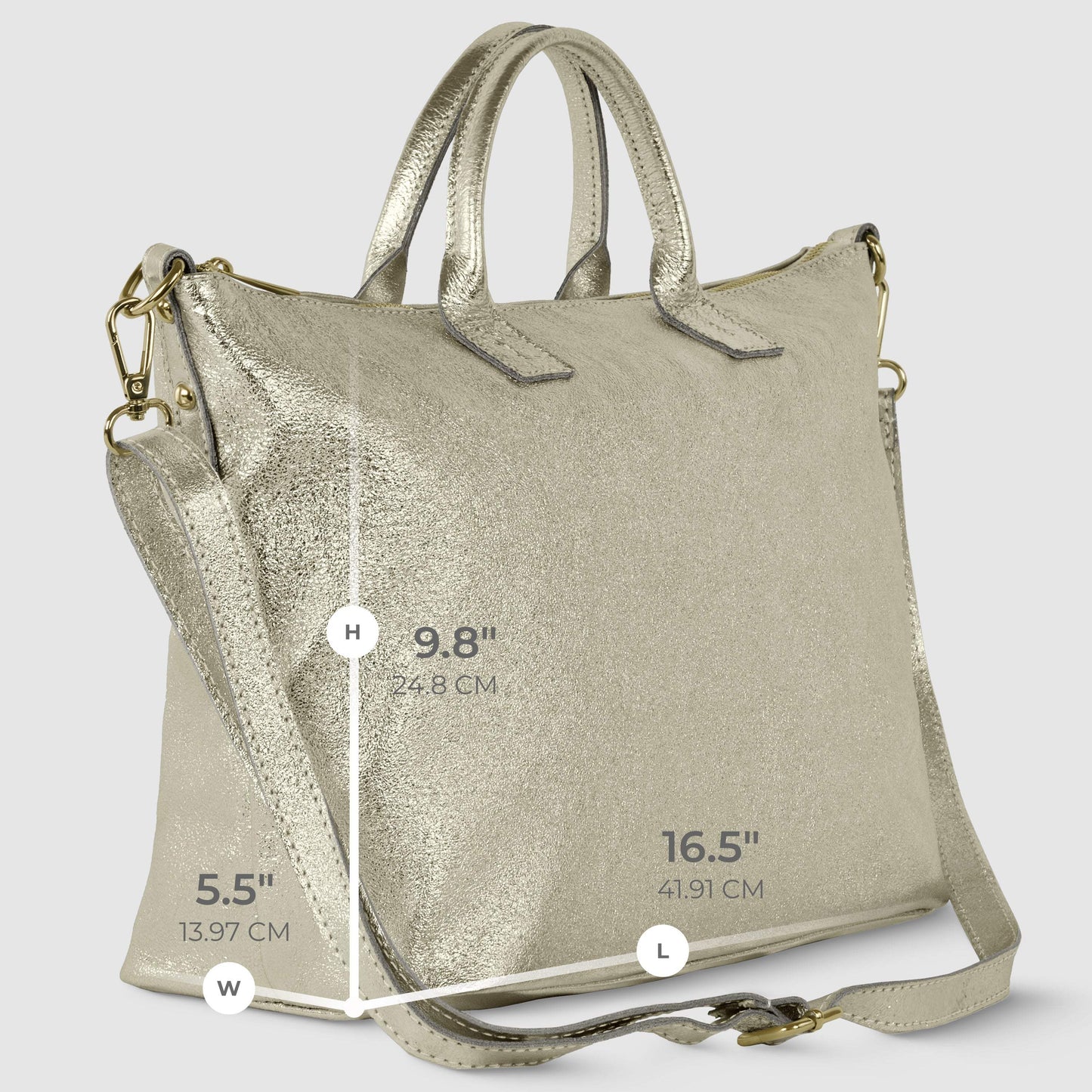 Italian Genuine Metallic Suede Top-Handle Bag 112334 - TAKEASY - Flyclothing LLC