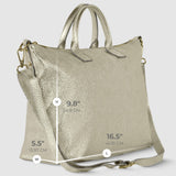 Italian Genuine Metallic Suede Top-Handle Bag 112334 - TAKEASY - Flyclothing LLC