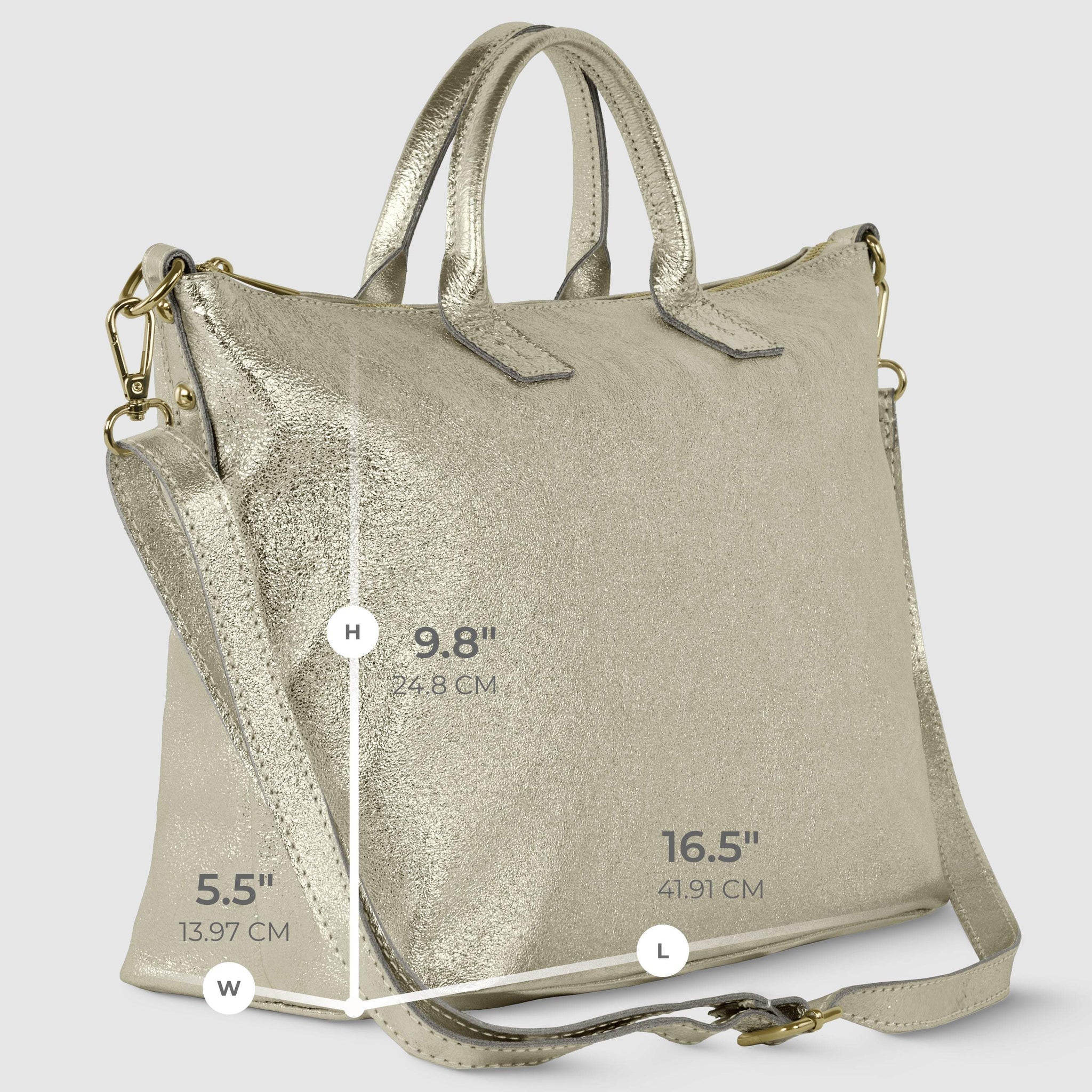 Italian Genuine Metallic Suede Top-Handle Bag 112334 - TAKEASY - Flyclothing LLC