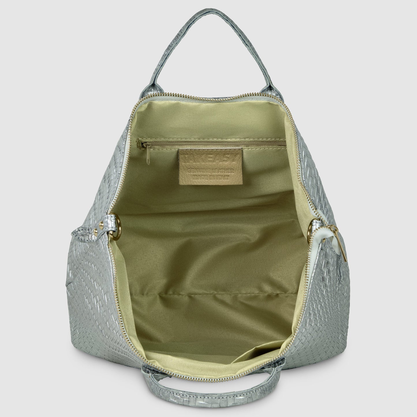 Italian Genuine Grid Metallic Suede Top-Handle Bag 112615 - TAKEASY - Flyclothing LLC