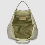 Italian Genuine Basketweave-Embossed Metallic Suede Top-Handle Bag | Imperia - TAKEASY - Flyclothing LLC