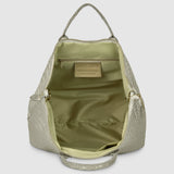 Italian Genuine Grid Metallic Suede Top-Handle Bag 112615 - TAKEASY - Flyclothing LLC