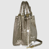 Italian Genuine Grid Metallic Suede Top-Handle Bag 112615 - TAKEASY - Flyclothing LLC