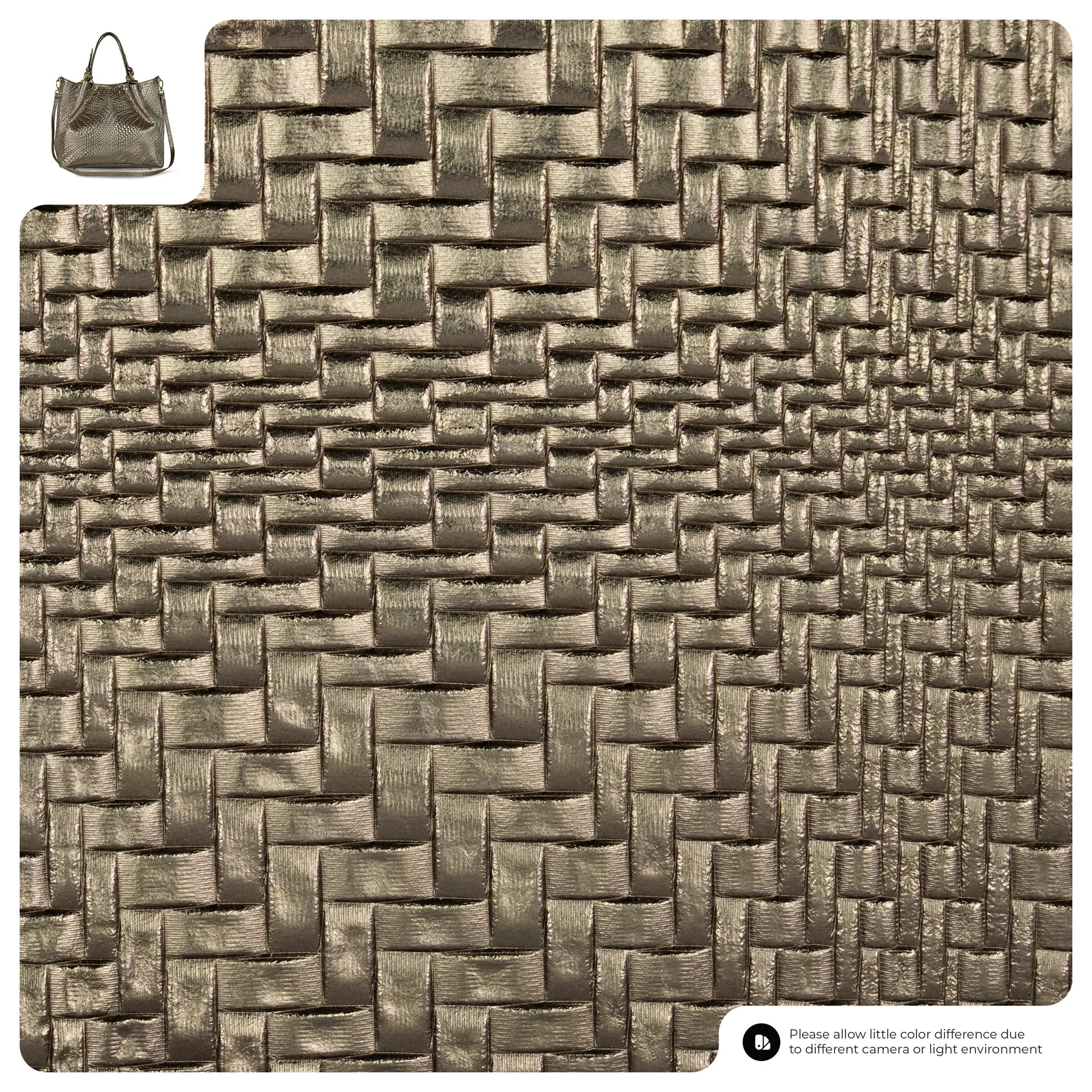 Italian Genuine Grid Metallic Suede Top-Handle Bag 112615 - TAKEASY - Flyclothing LLC