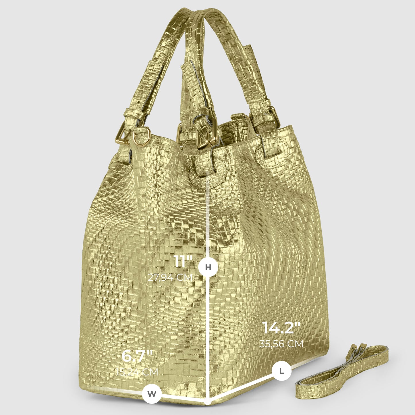 Italian Genuine Grid Metallic Suede Top-Handle Bag 112615 - TAKEASY - Flyclothing LLC