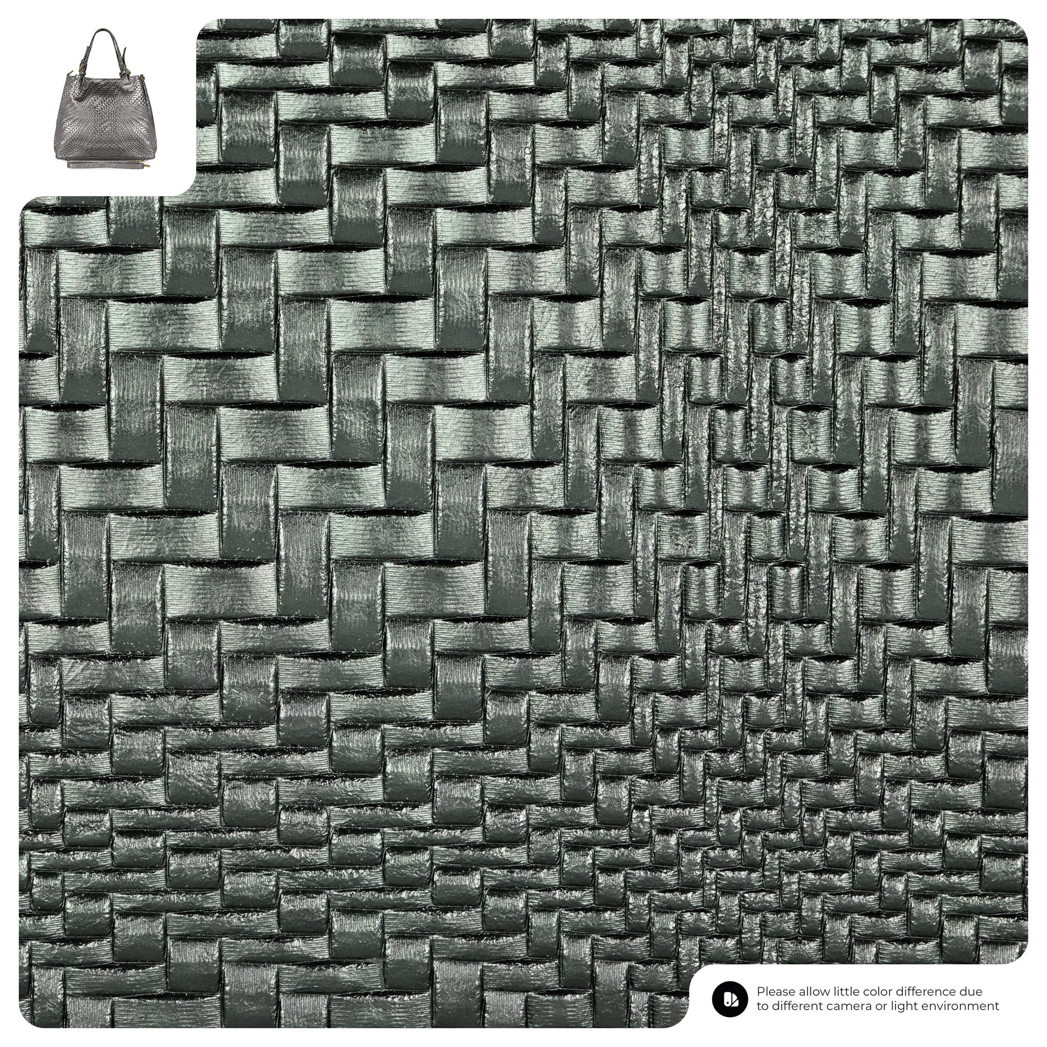 Italian Genuine Grid Metallic Suede Top-Handle Bag 112615 - TAKEASY - Flyclothing LLC