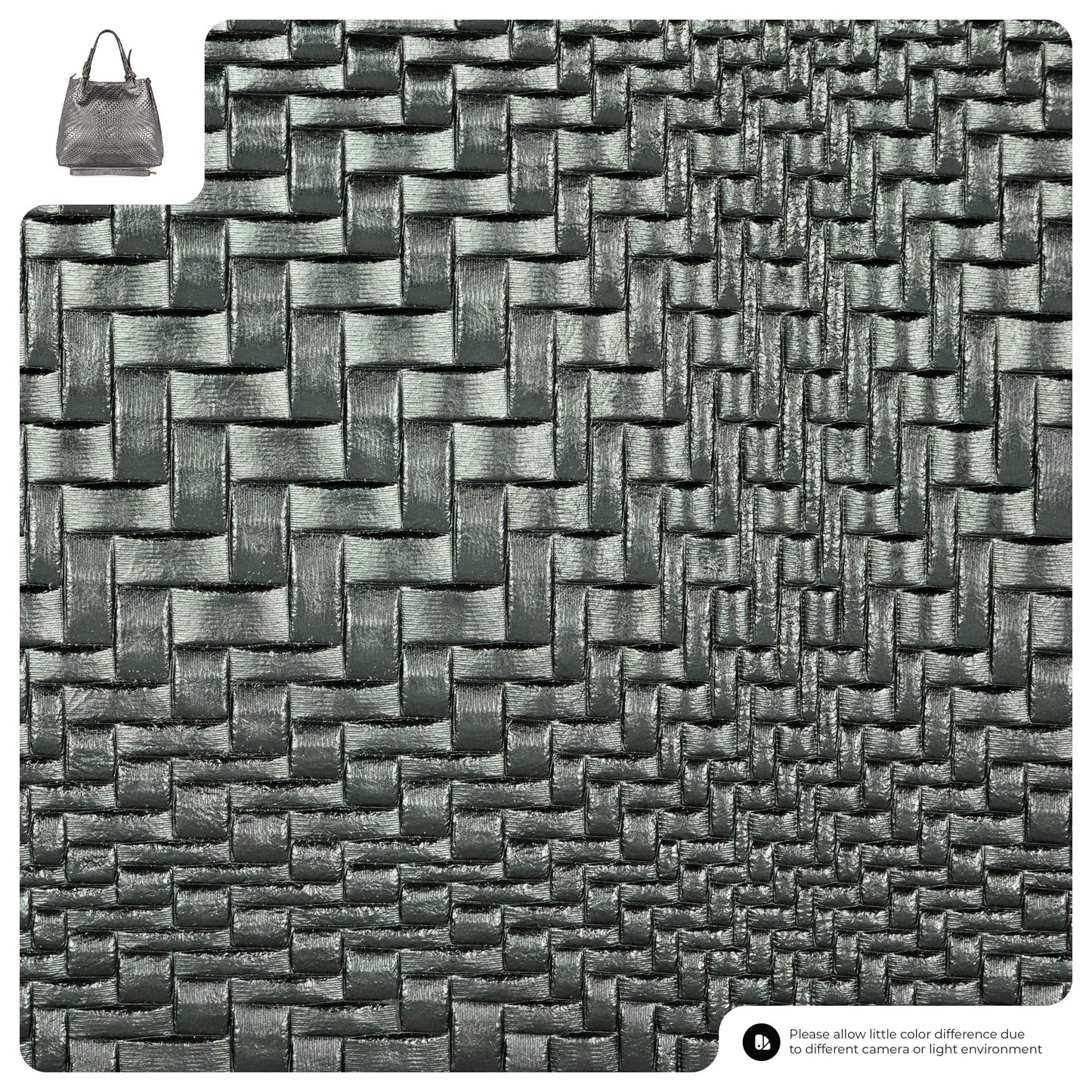 Italian Genuine Basketweave-Embossed Metallic Suede Top-Handle Bag | Imperia - TAKEASY - Flyclothing LLC