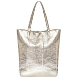 Italian Genuine Metallic Suede Tote Bag 201718 - TAKEASY - Flyclothing LLC