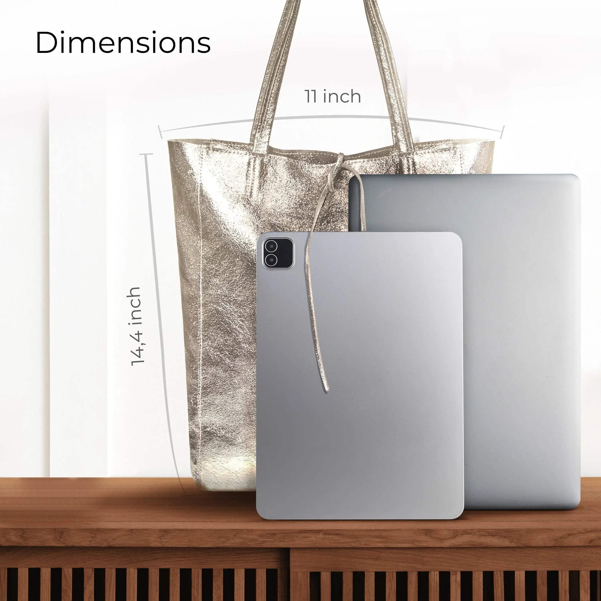 Italian Genuine Metallic Suede Tote Bag 201718 - TAKEASY - Flyclothing LLC