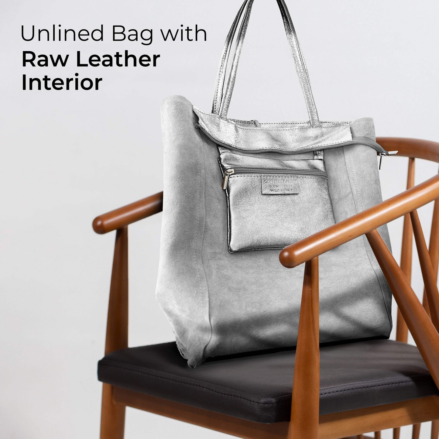 Italian Genuine Metallic Suede Tote Bag 201718 - TAKEASY - Flyclothing LLC