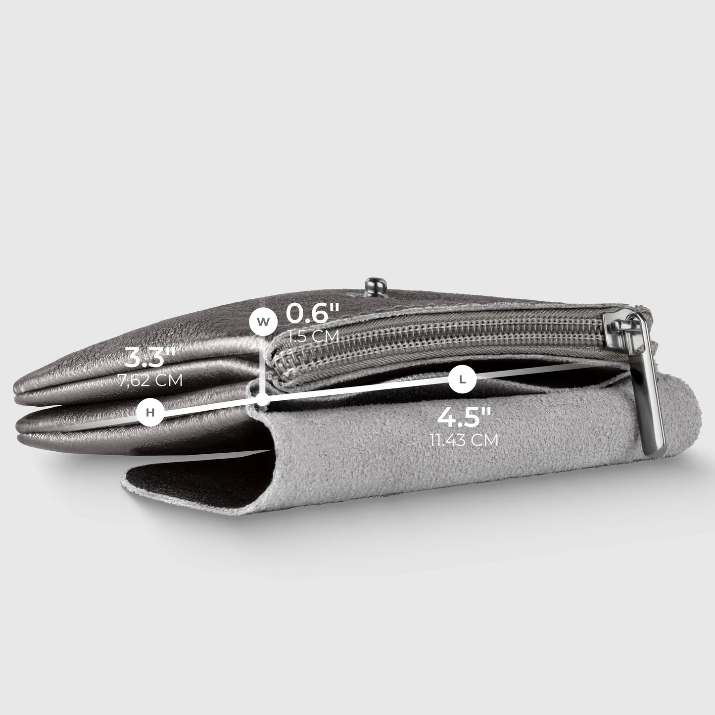 Metallic Suede Leather Wallet - TAKEASY - Flyclothing LLC