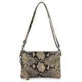 Italian Genuine Python-Print Suede Crossbody Bag 111301 - TAKEASY - Flyclothing LLC