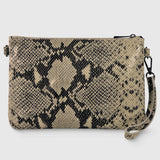 Italian Genuine Python-Print Suede Crossbody Bag 111301 - TAKEASY - Flyclothing LLC