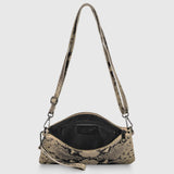Italian Genuine Python-Print Suede Crossbody Bag 111301 - TAKEASY - Flyclothing LLC