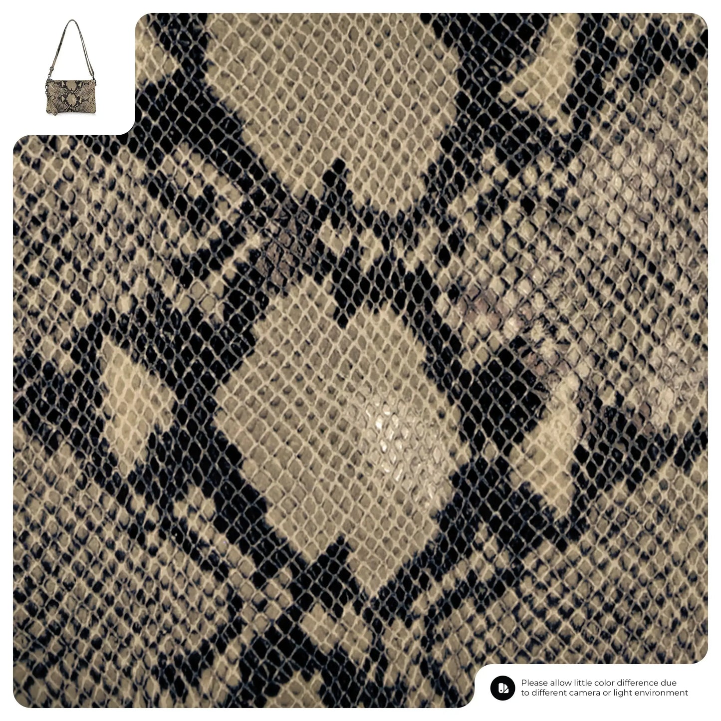 Italian Genuine Python-Print Suede Crossbody Bag 111301 - TAKEASY - Flyclothing LLC