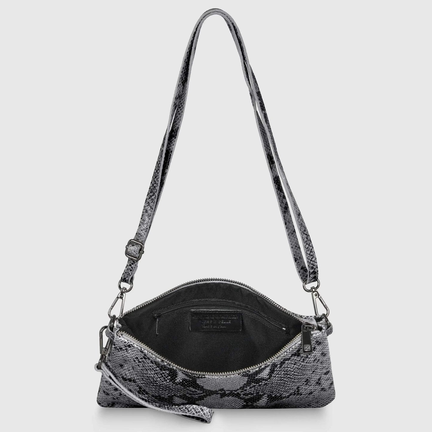 Italian Genuine Python-Print Suede Crossbody Bag 111301 - TAKEASY - Flyclothing LLC