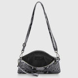 Italian Genuine Python-Print Suede Crossbody Bag 111301 - TAKEASY - Flyclothing LLC