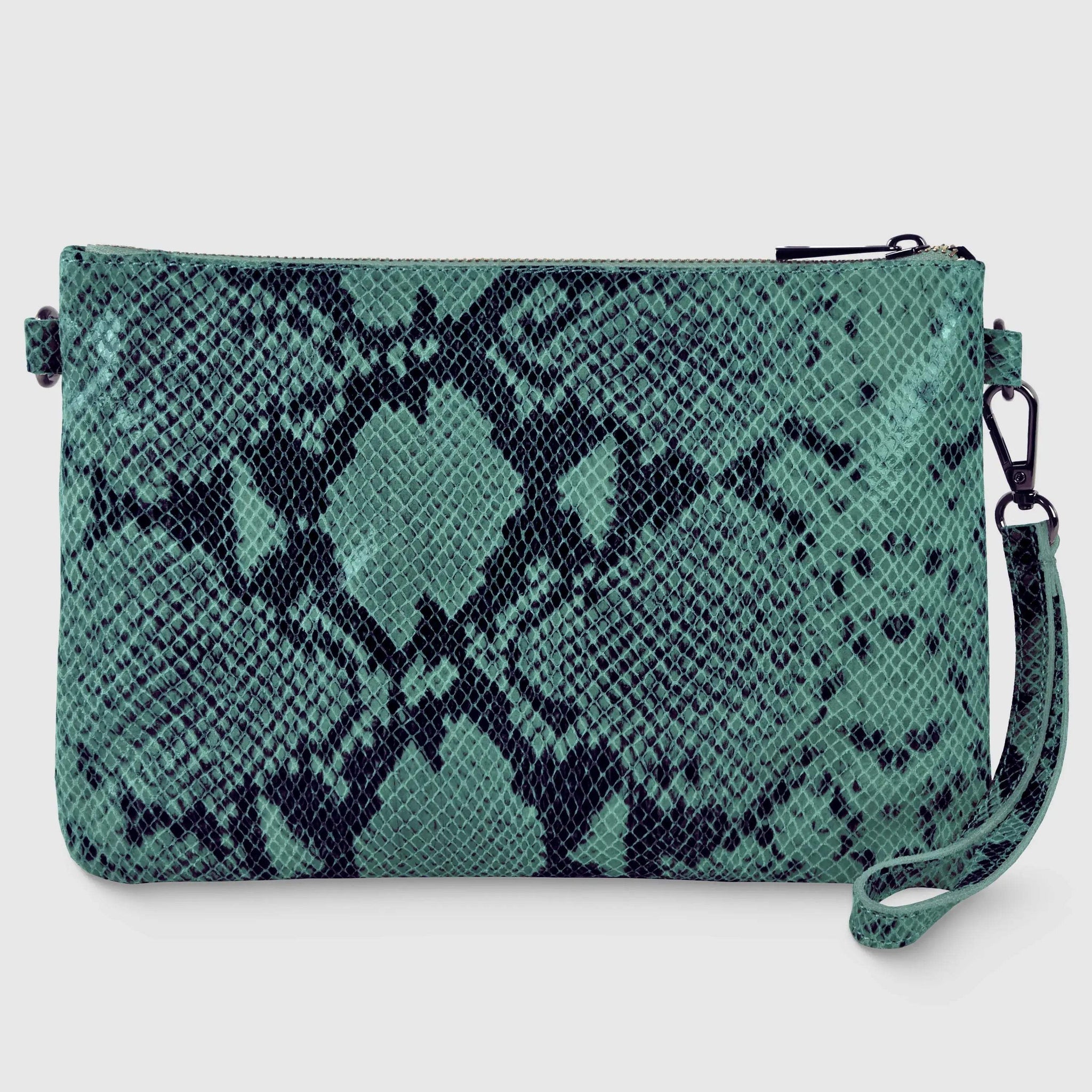 Italian Genuine Python-Print Suede Crossbody Bag 111301 - TAKEASY - Flyclothing LLC