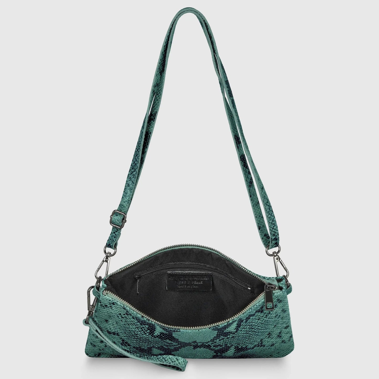 Italian Genuine Python-Print Suede Crossbody Bag 111301 - TAKEASY - Flyclothing LLC