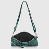 Italian Genuine Python-Print Suede Crossbody Bag 111301 - TAKEASY - Flyclothing LLC