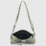 Italian Genuine Python-Print Suede Crossbody Bag 111301 - TAKEASY - Flyclothing LLC