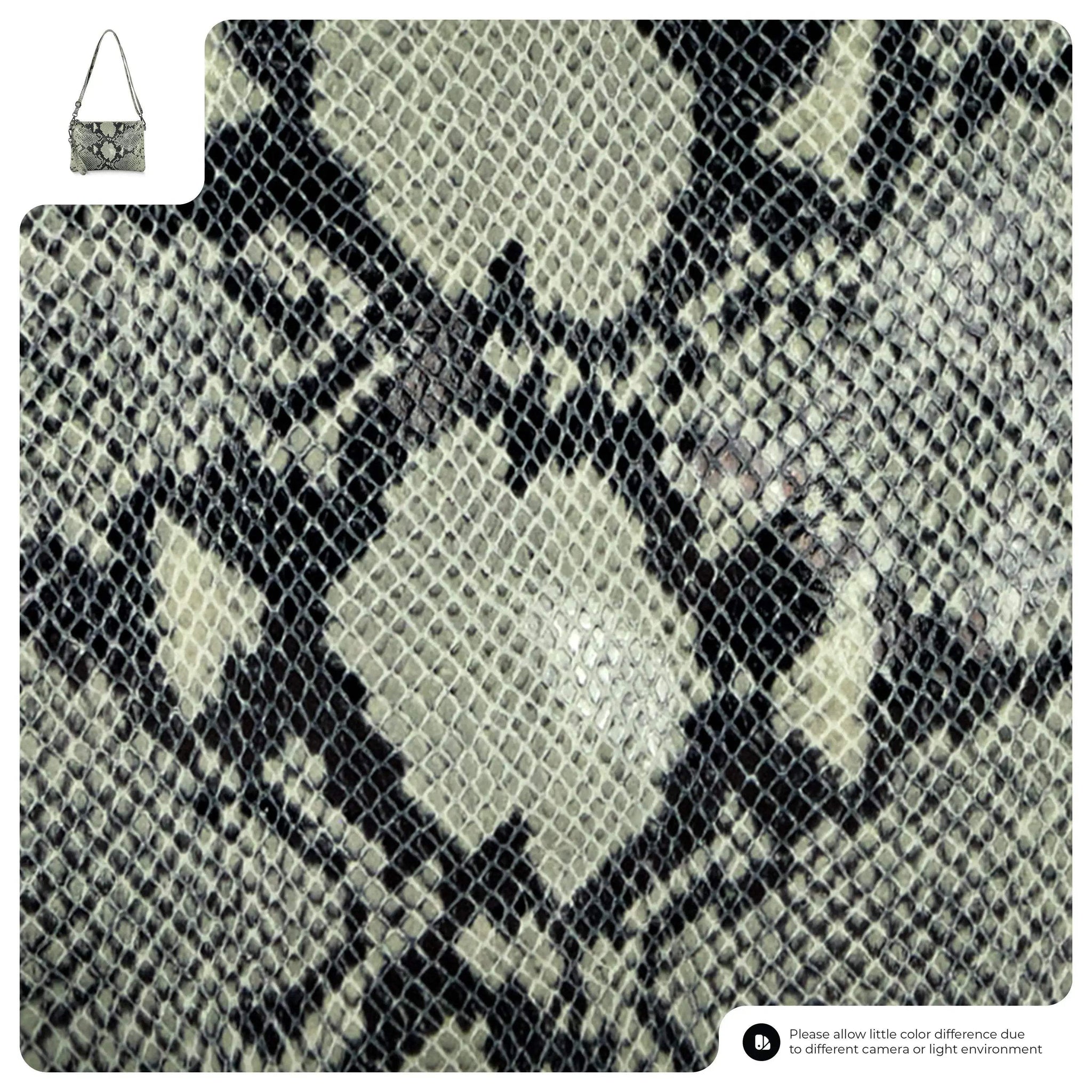 Italian Genuine Python-Print Suede Crossbody Bag 111301 - TAKEASY - Flyclothing LLC