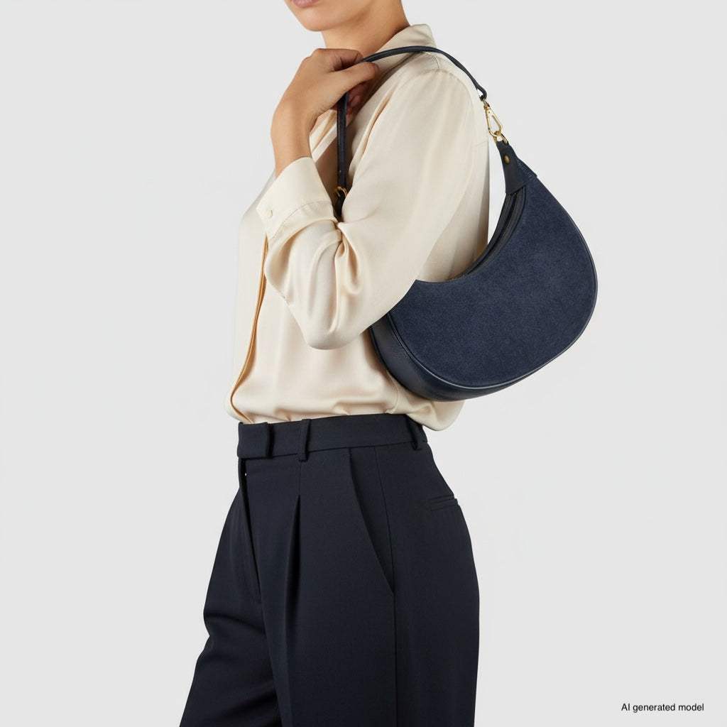 Italian Genuine Suede & Calf Leather Shoulder Bag 222024 - TAKEASY - Flyclothing LLC