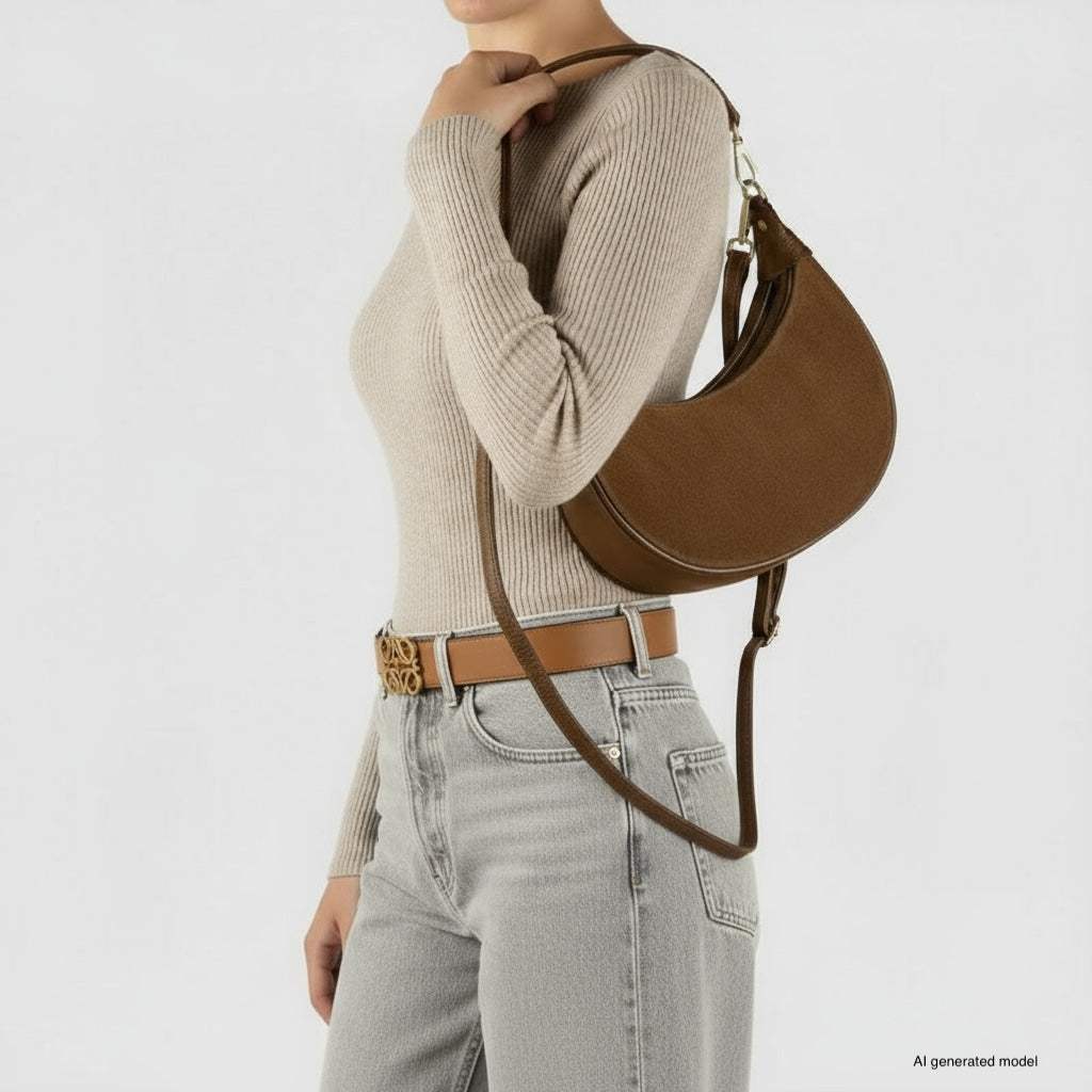 Italian Genuine Suede & Calf Leather Shoulder Bag 222024 - TAKEASY - Flyclothing LLC