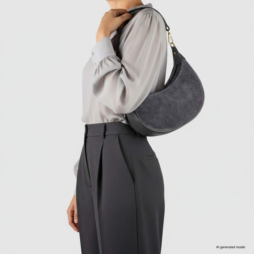 Italian Genuine Suede & Calf Leather Shoulder Bag 222024 - TAKEASY - Flyclothing LLC