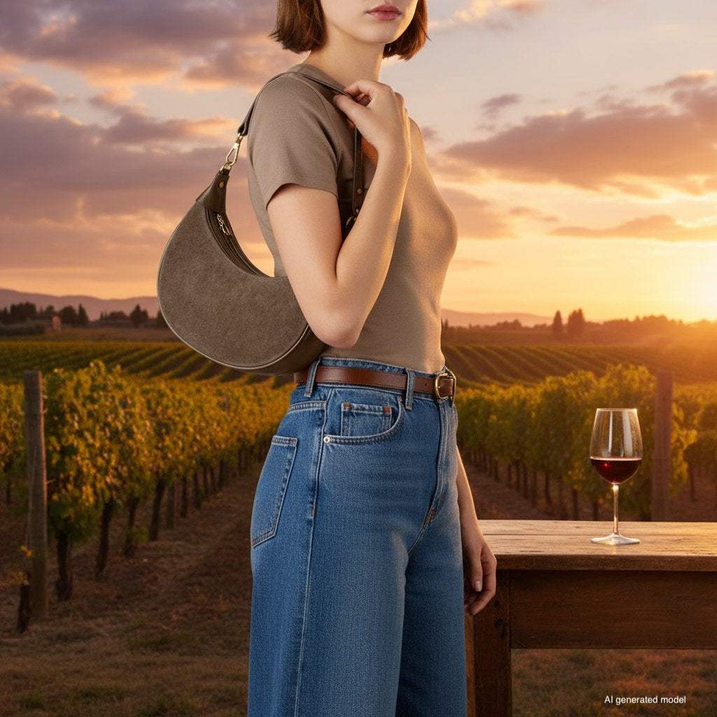 Italian Genuine Suede & Calf Leather Shoulder Bag 222024 - TAKEASY - Flyclothing LLC