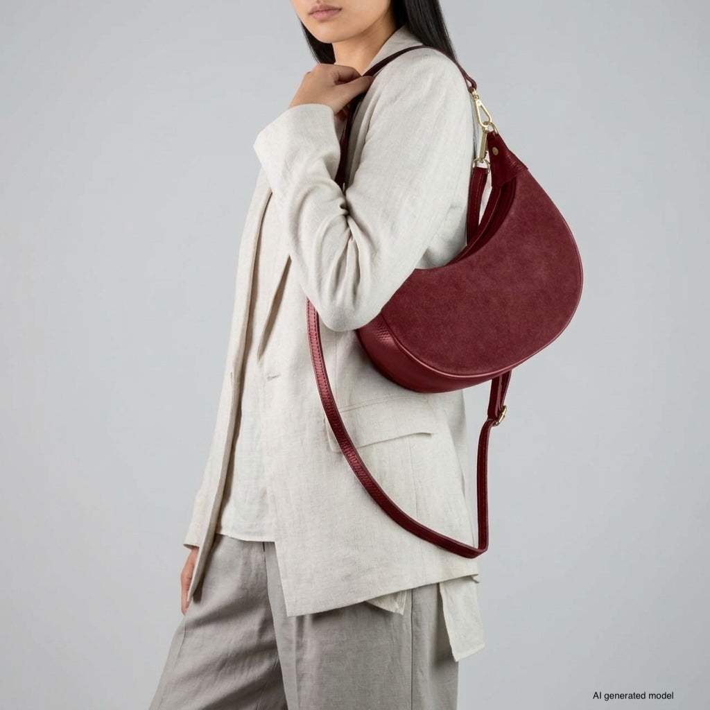 Italian Genuine Suede & Calf Leather Shoulder Bag 222024 - TAKEASY - Flyclothing LLC
