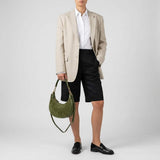 Italian Genuine Suede & Calf Leather Shoulder Bag 222024