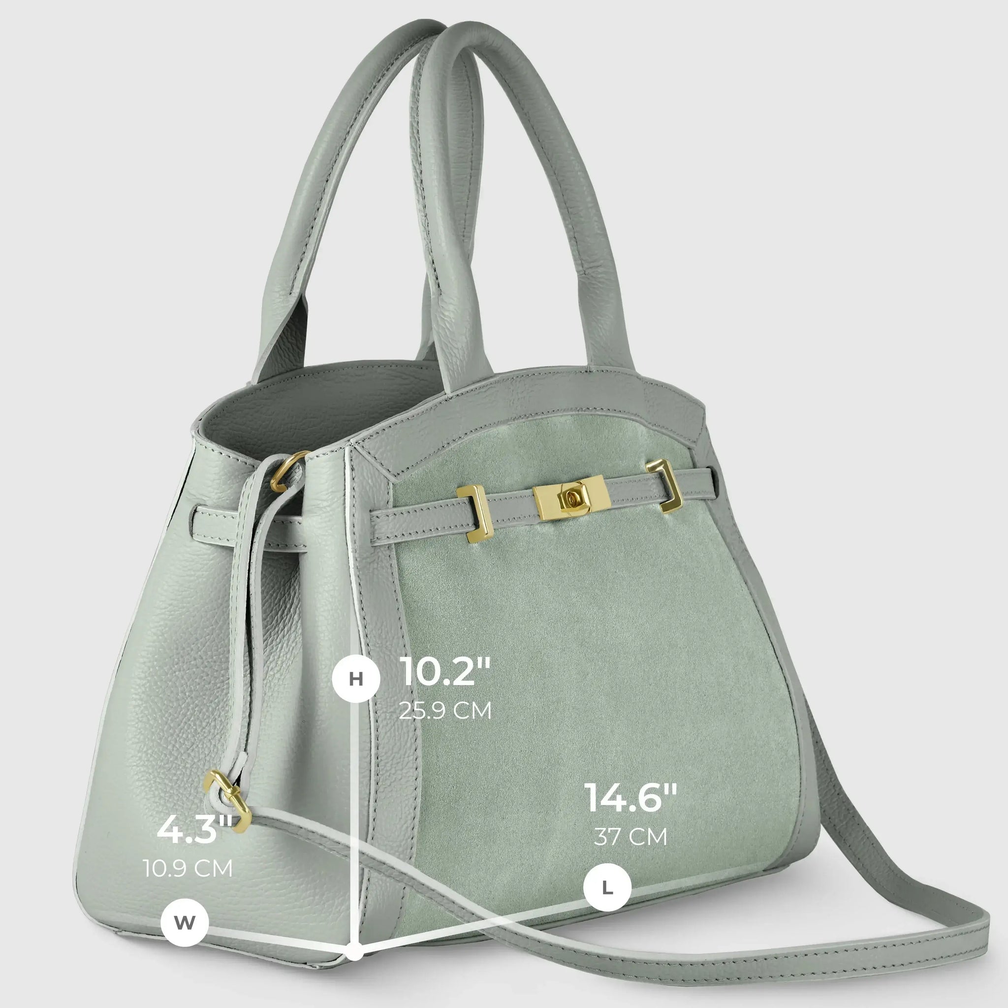 Italian Genuine Suede & Calf Leather Top-Handle Bag 333155 - TAKEASY - Flyclothing LLC