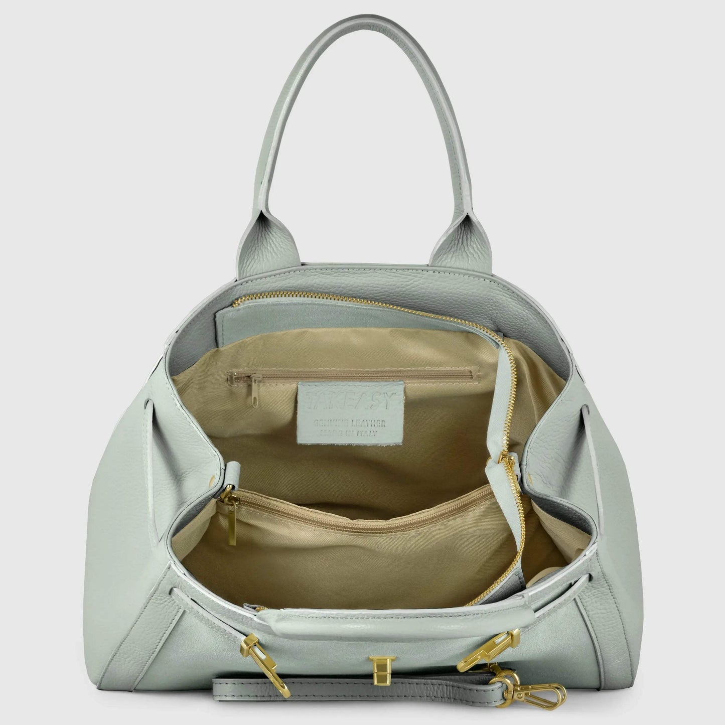 Italian Genuine Suede & Calf Leather Top-Handle Bag 333155 - TAKEASY - Flyclothing LLC