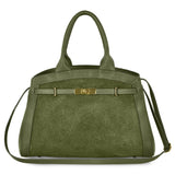 Italian Genuine Suede & Calf Leather Top-Handle Bag 333155 - TAKEASY - Flyclothing LLC