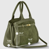 Italian Genuine Suede & Calf Leather Top-Handle Bag 333155 - TAKEASY - Flyclothing LLC
