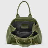 Italian Genuine Suede & Calf Leather Top-Handle Bag 333155 - TAKEASY - Flyclothing LLC